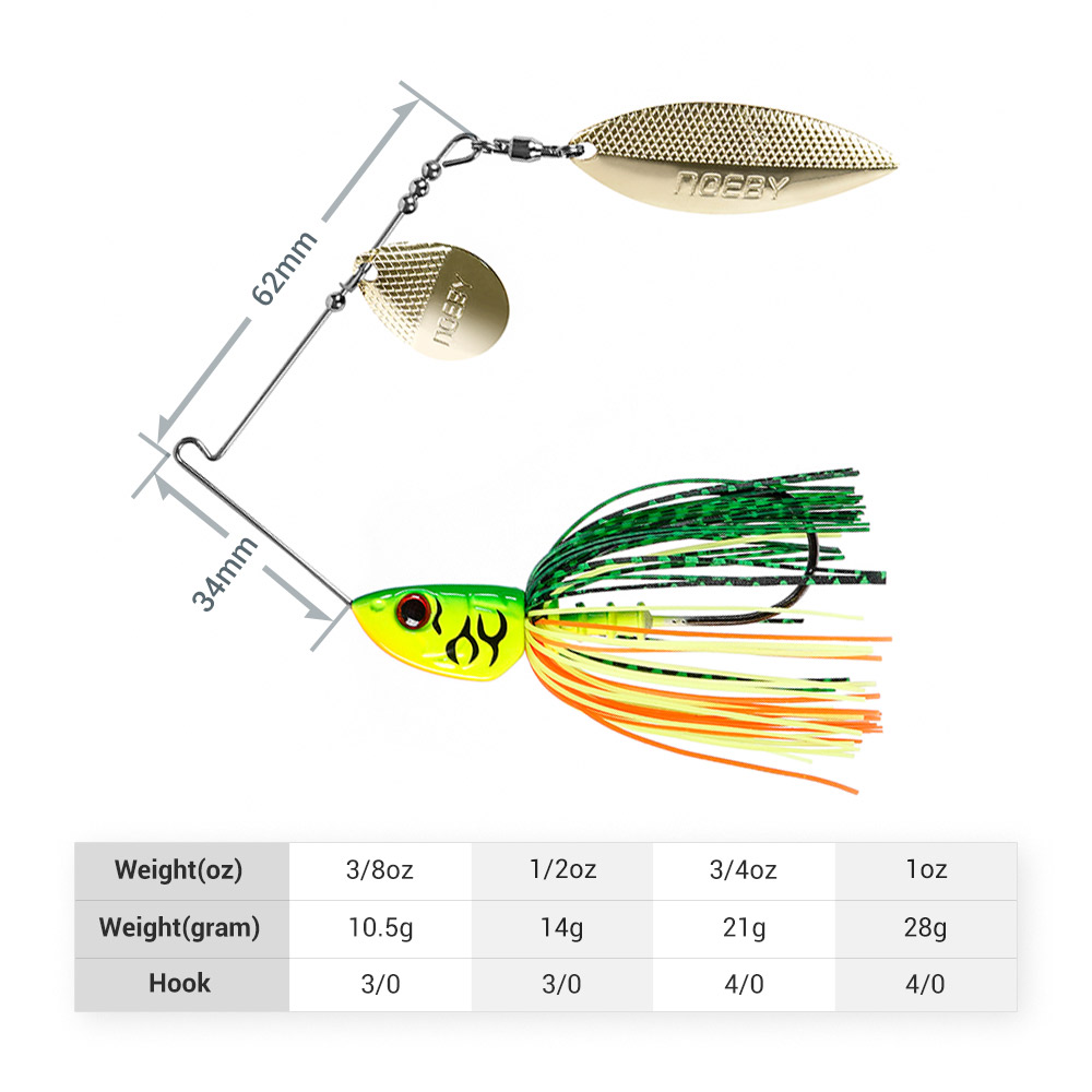 Noeby Spinnerbait 10.5g 14g 21 - Saltwater Fishing Hook recensie en prijs